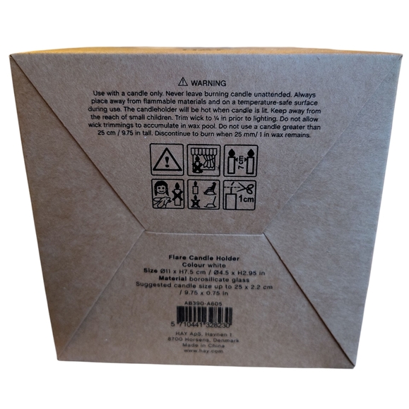 HAY Flare White Glass Candle Holder - Picture 4 of 4